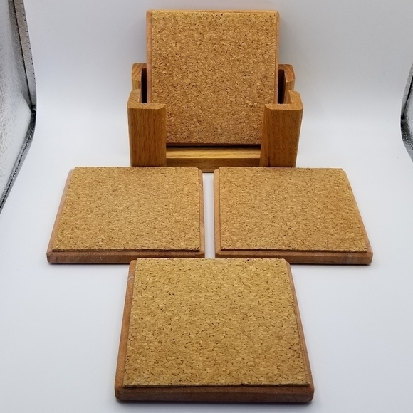 Drink Beverage Coasters Hand Painted Wood Holder Native American Southwest Set 4 - Picture 8 of 11